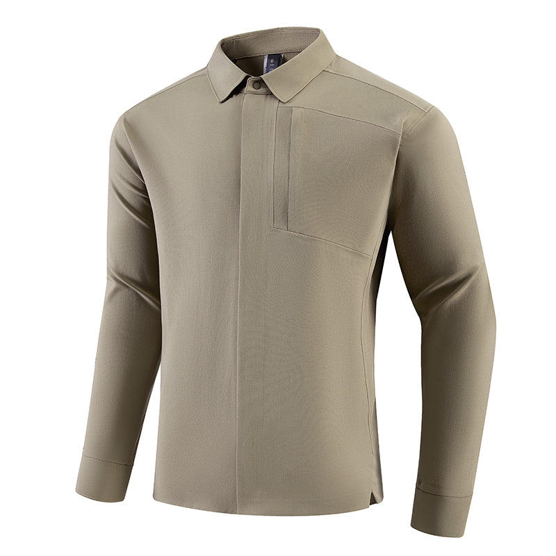 UrbanEase Breathable Polo Long Sleeve – Gray