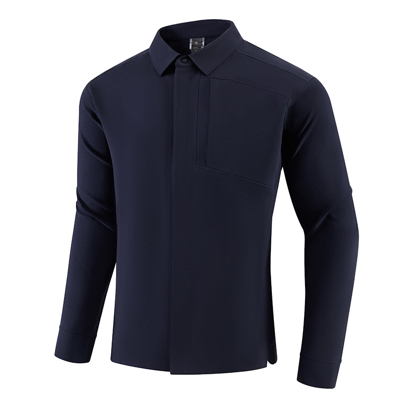 UrbanEase Breathable Polo Long Sleeve – Gray