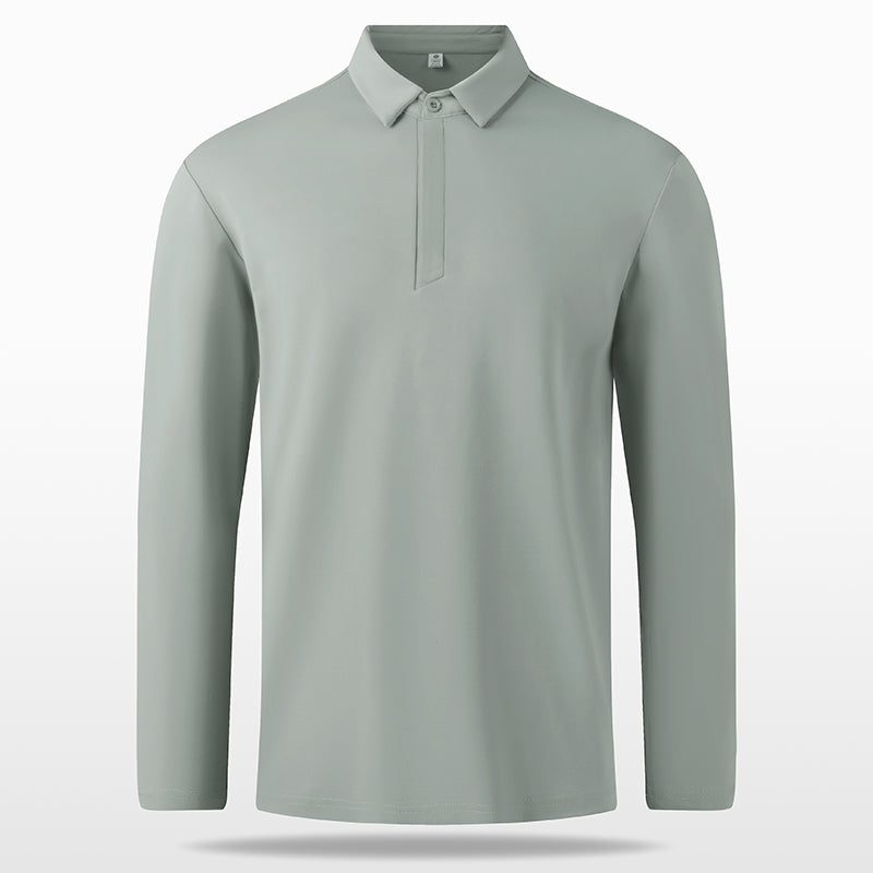 ThermoFlex Fleece-Lined Polo Long Sleeve – Black