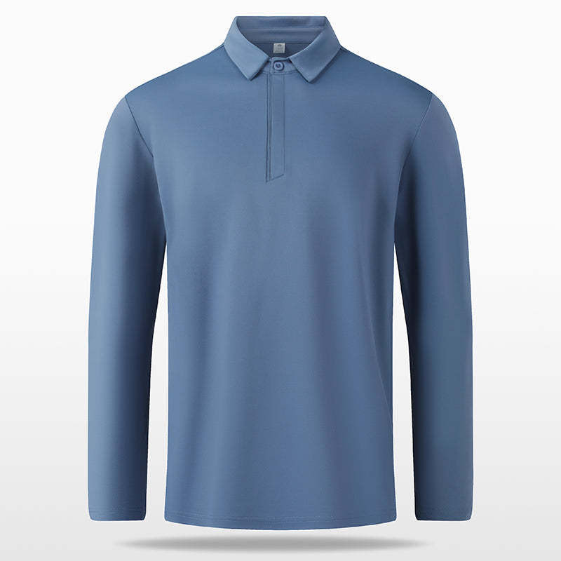 ThermoFlex Fleece-Lined Polo Long Sleeve – Black