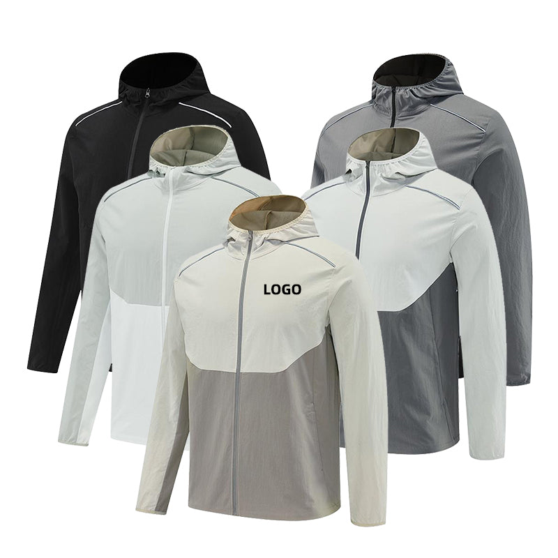 TrailShield Windproof Running Jacket – Light gray