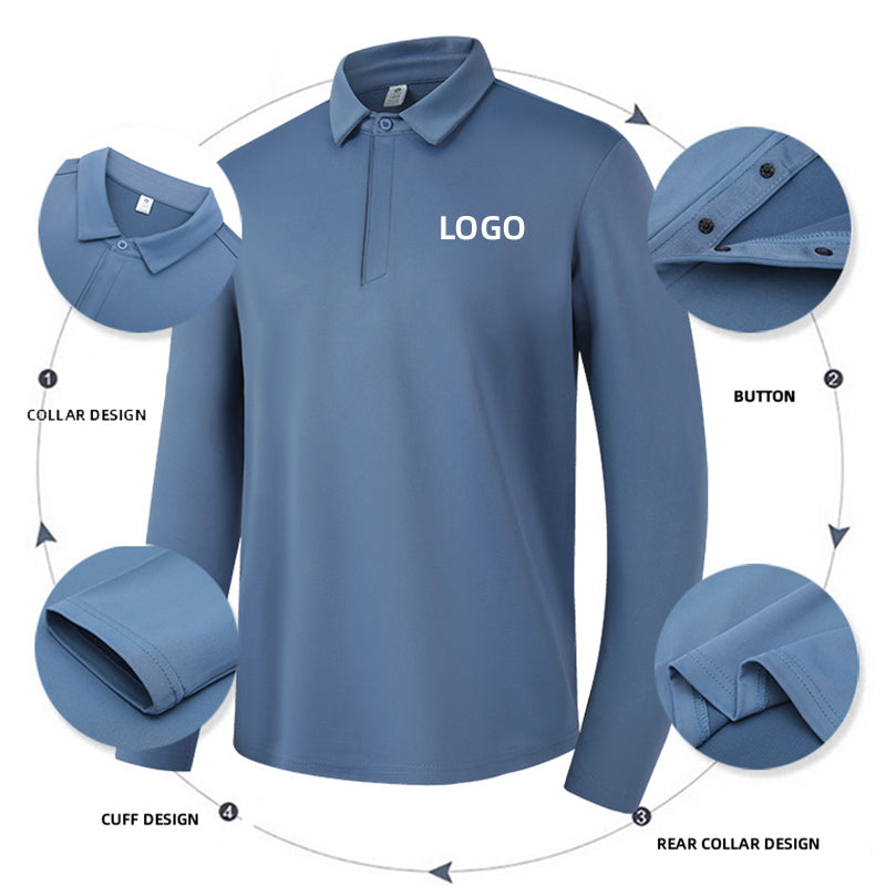 ThermoFlex Fleece-Lined Polo Long Sleeve – Black