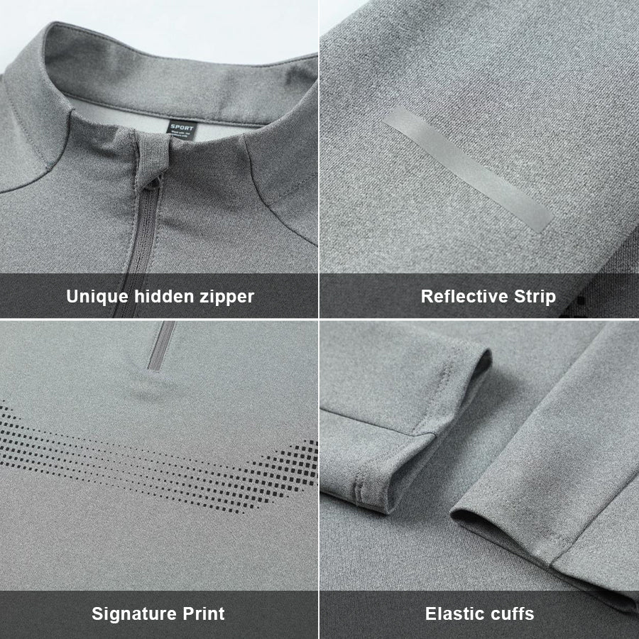 CoreAxis Athletic Stand Collar Tee – Gray