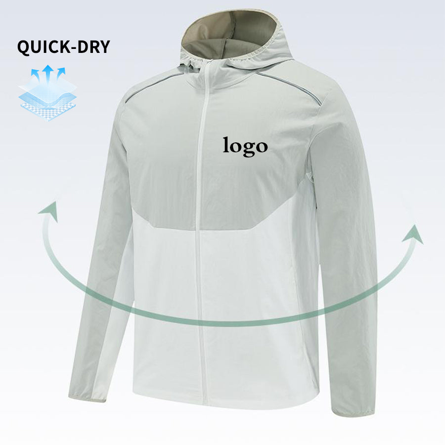 TrailShield Windproof Running Jacket – Light gray