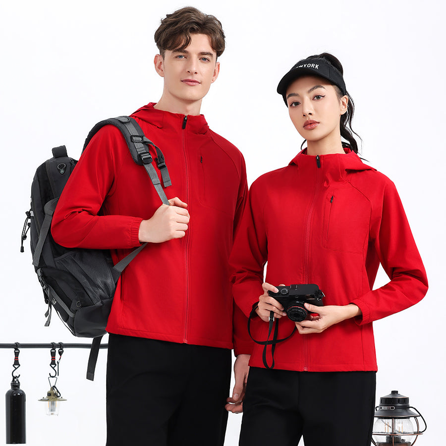 AeroPeak Windproof Hooded Jacket – Red