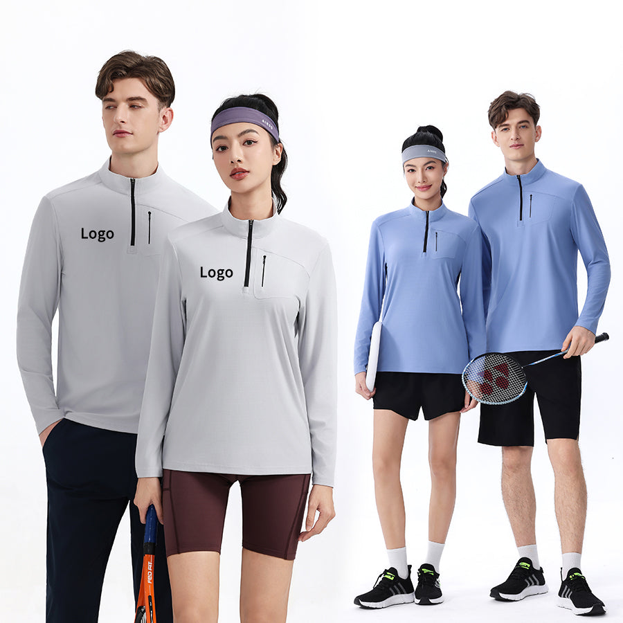 AeroFit Quick-Dry Half-Zip Training Top – Dark Blue