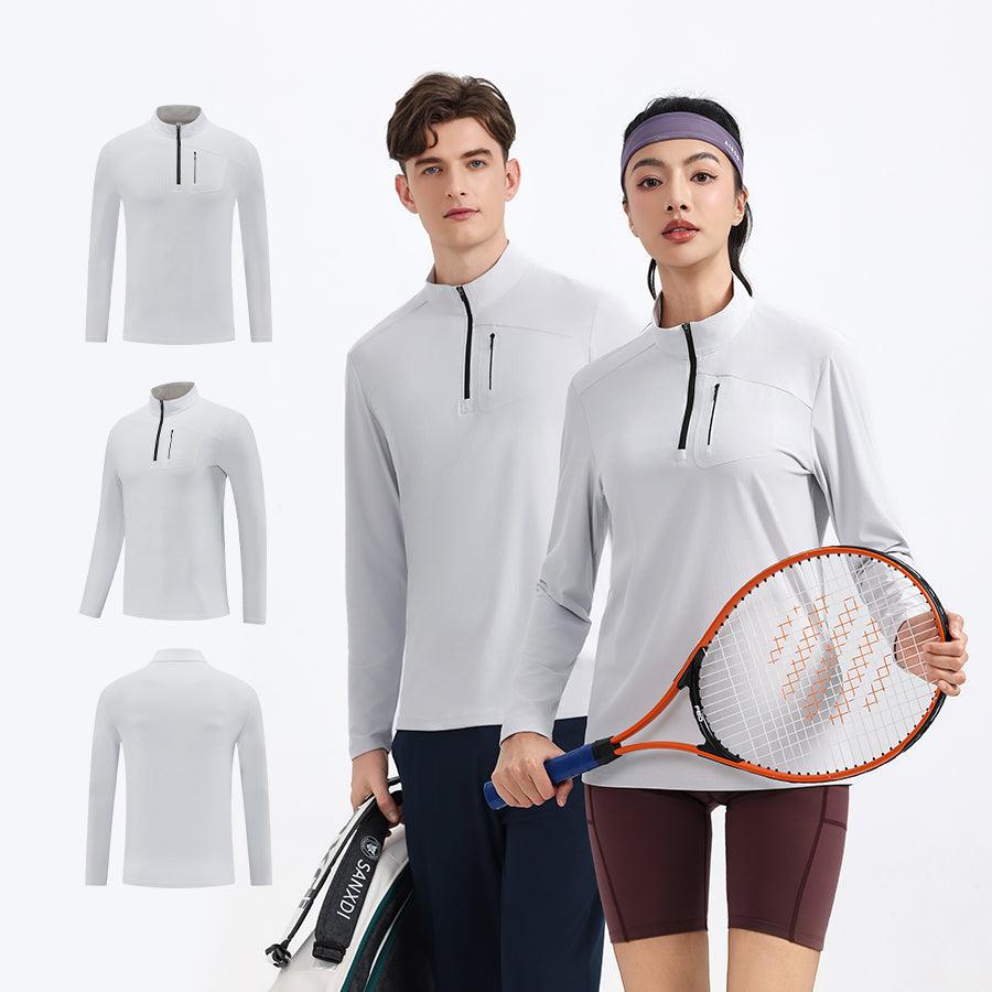 AeroFit Quick-Dry Half-Zip Training Top – Dark Blue