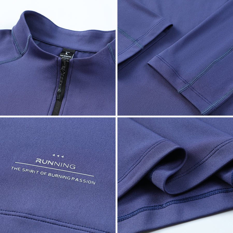 CoreEase Breathable Training Half Zip – Grayish Blue