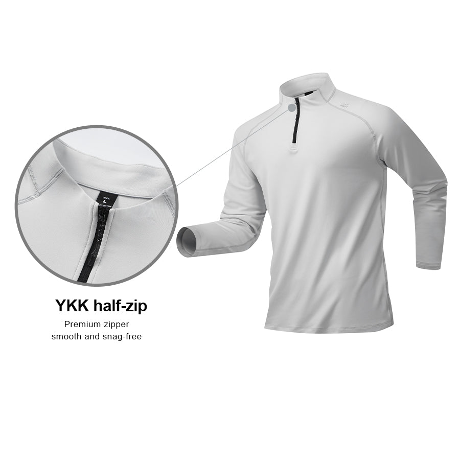 CoreEase Breathable Training Half Zip – Grayish Blue