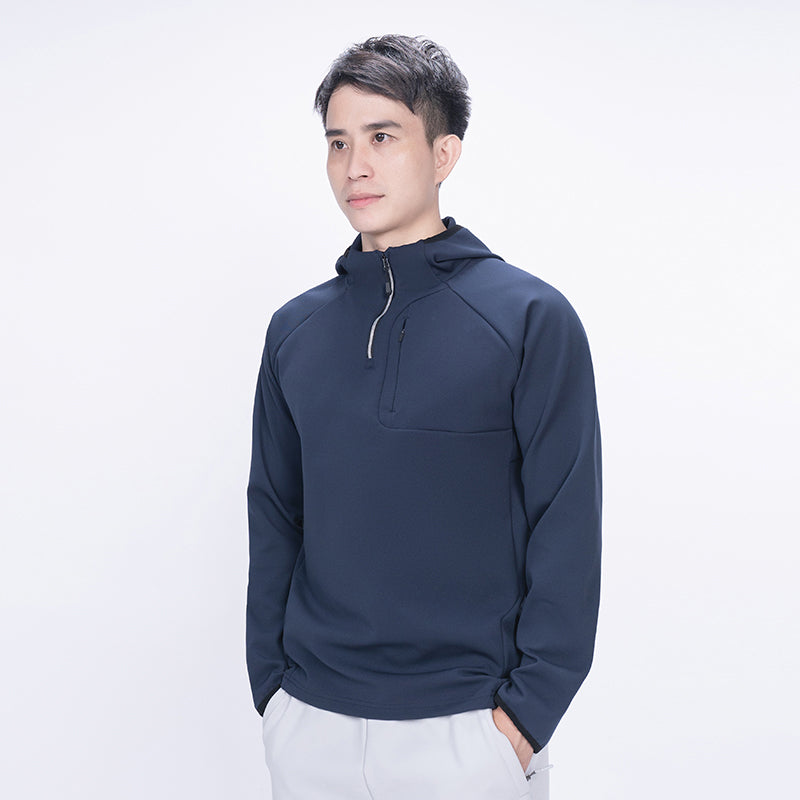 CoreRun Breathable Half-Zip Hooded Top – Army green