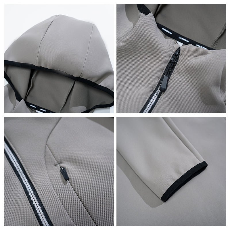 CoreRun Breathable Half-Zip Hooded Top – Army green