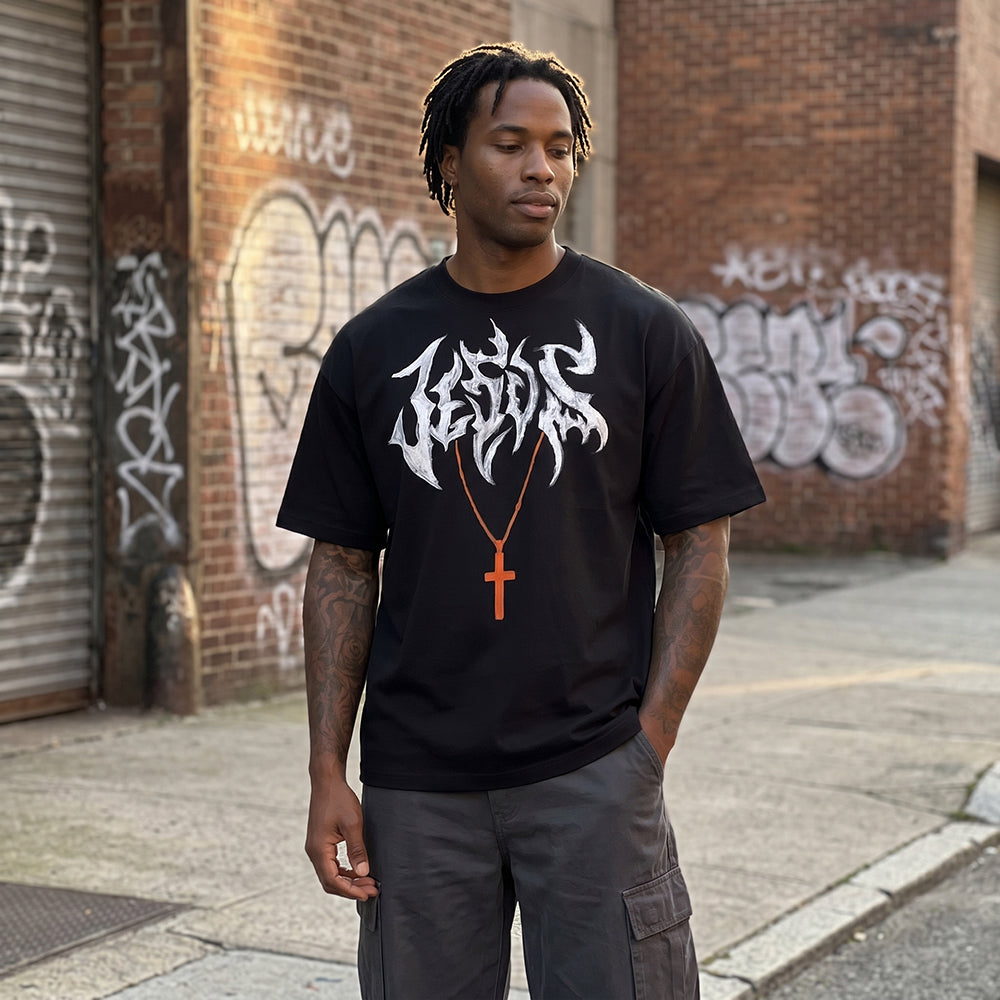 Hand-Painted Oversized Graphic T-Shirt for Streetwear