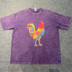 Silicone Print Graphic Tee for Urban Wear