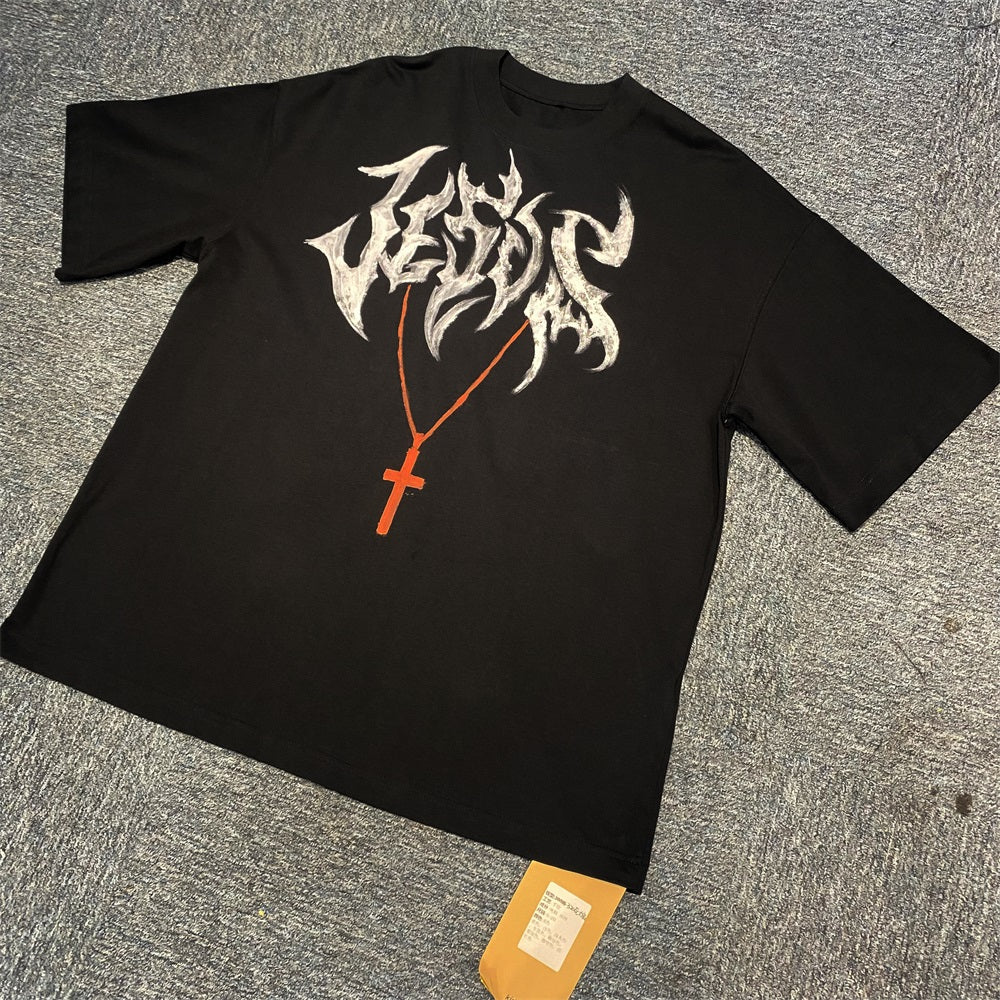 Hand-Painted Oversized Graphic T-Shirt for Streetwear