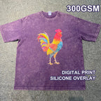 Silicone Print Graphic Tee for Urban Wear