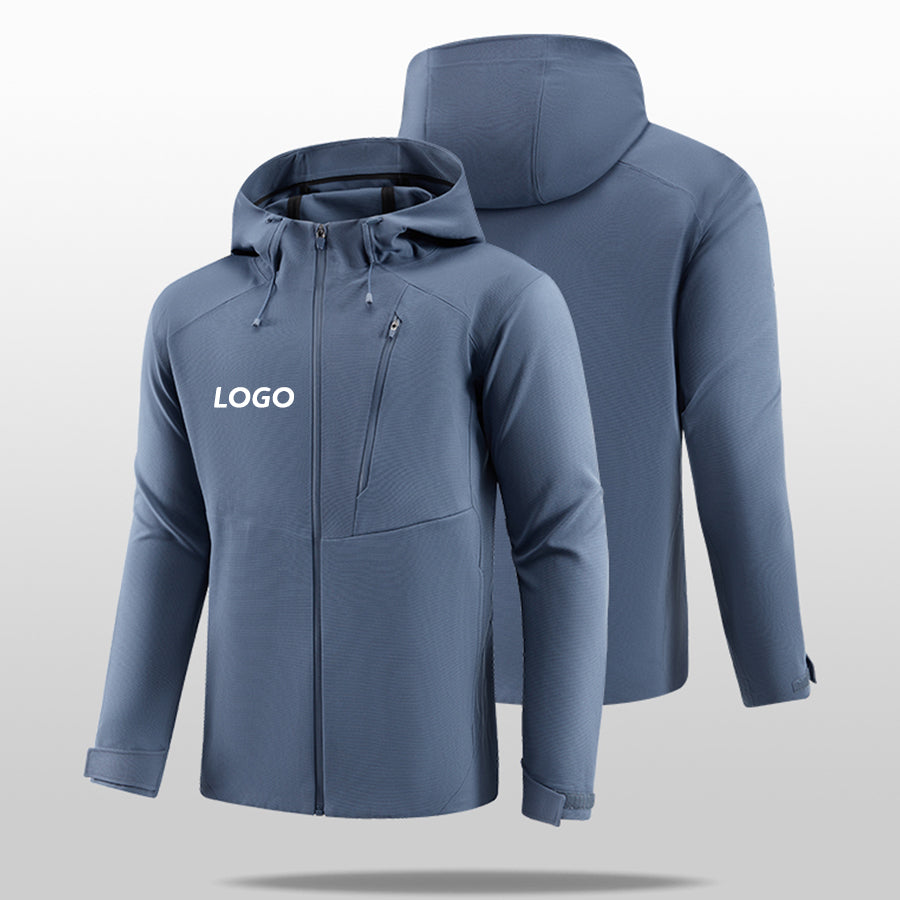 Hooded Run Jacket Active Pullover Stretch Fitness Gear