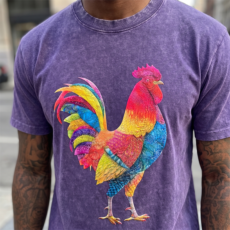 Silicone Print Graphic Tee for Urban Wear