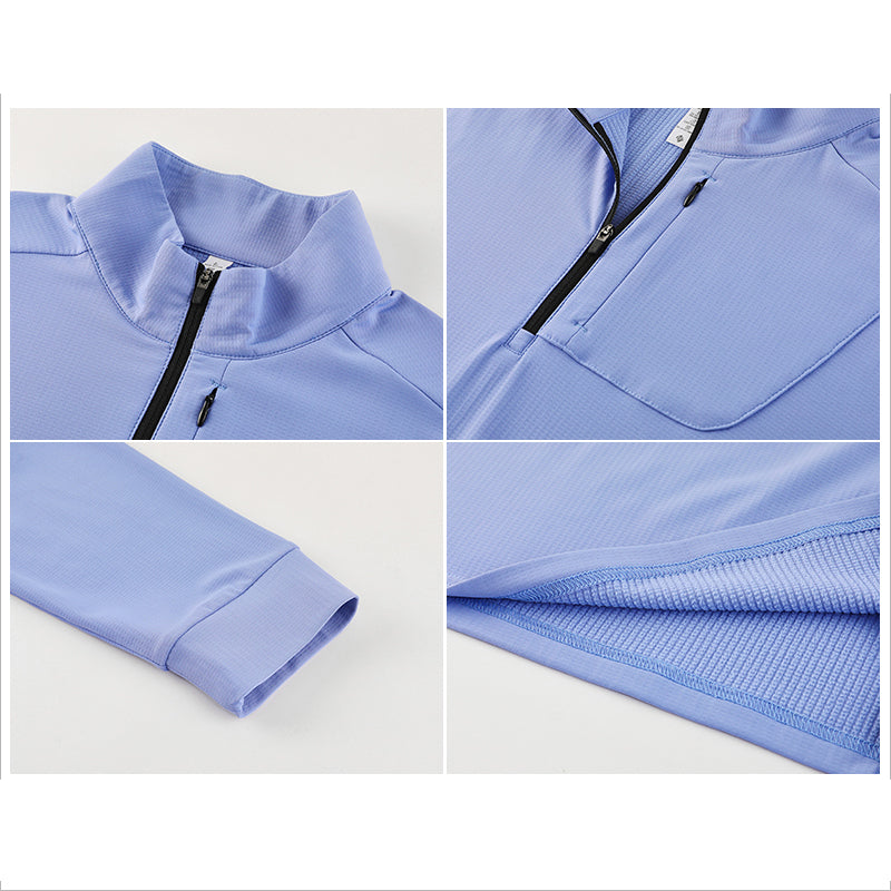 MoveLite Lightweight Half-Zip Running Top – Army Green