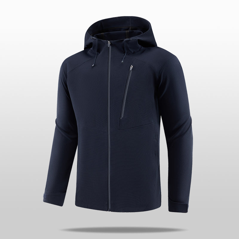 Hooded Run Jacket Active Pullover Stretch Fitness Gear