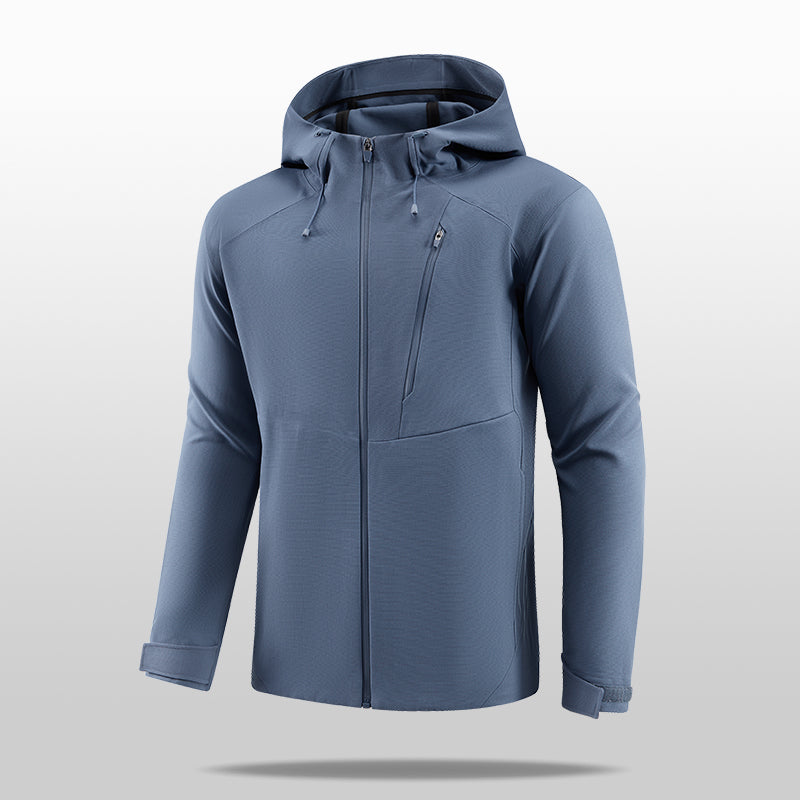 Hooded Run Jacket Active Pullover Stretch Fitness Gear