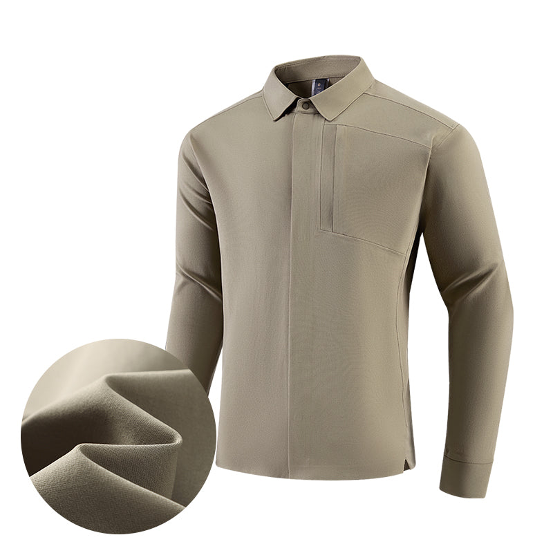 UrbanEase Breathable Polo Long Sleeve – Gray