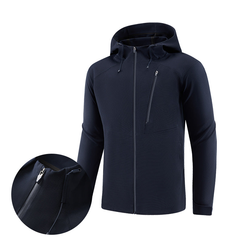 Hooded Run Jacket Active Pullover Stretch Fitness Gear