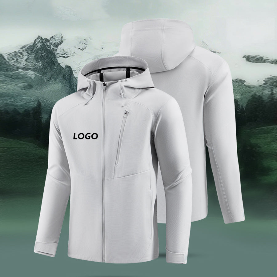 Hooded Run Jacket Active Pullover Stretch Fitness Gear