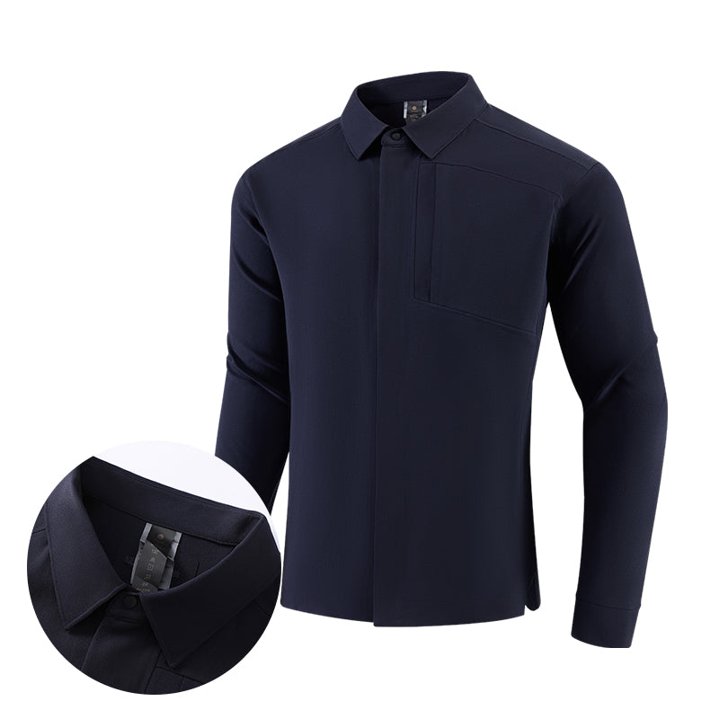 UrbanEase Breathable Polo Long Sleeve – Gray