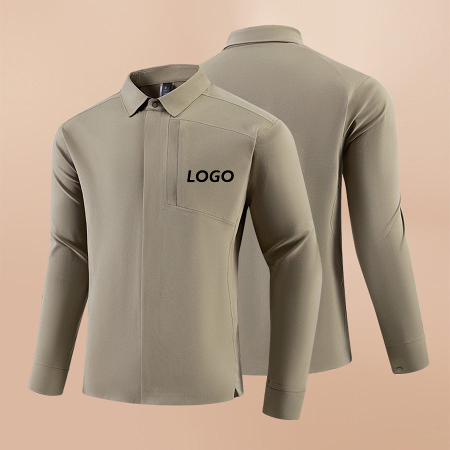 UrbanEase Breathable Polo Long Sleeve – Gray