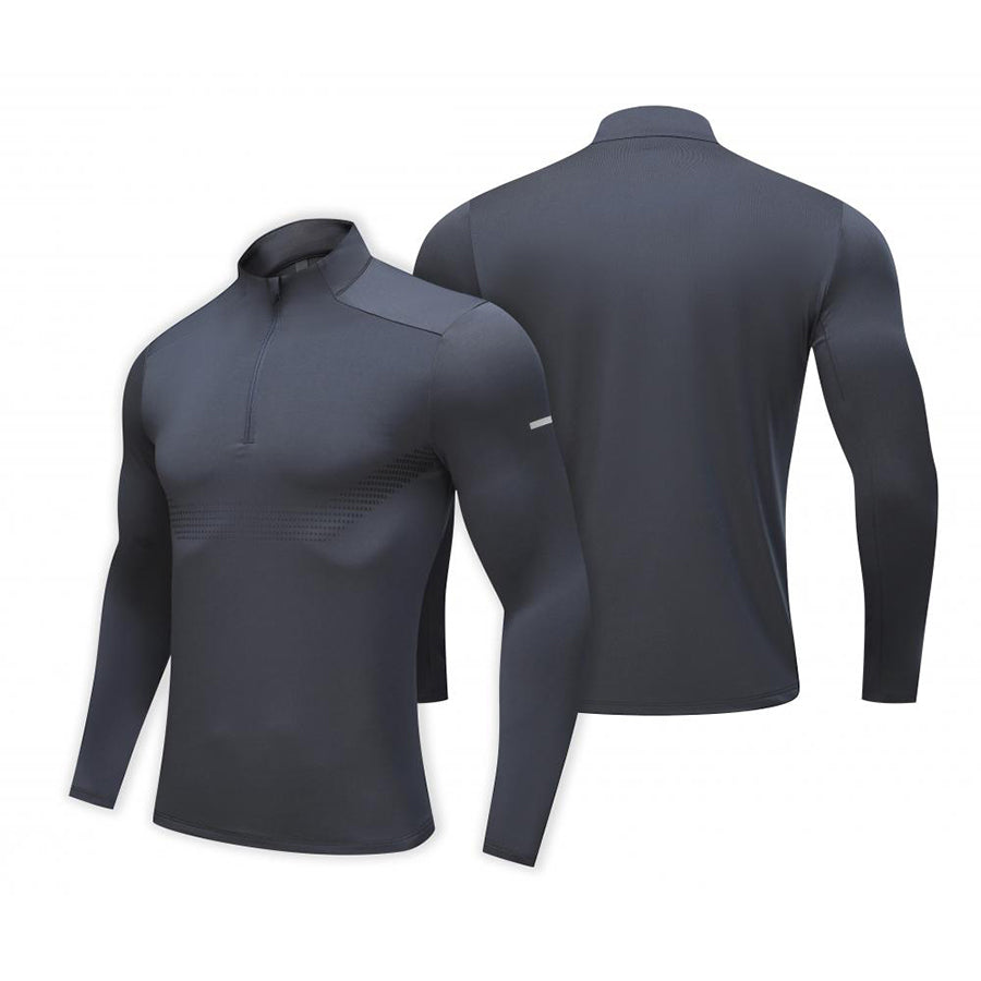 CoreAxis Athletic Stand Collar Tee – Gray