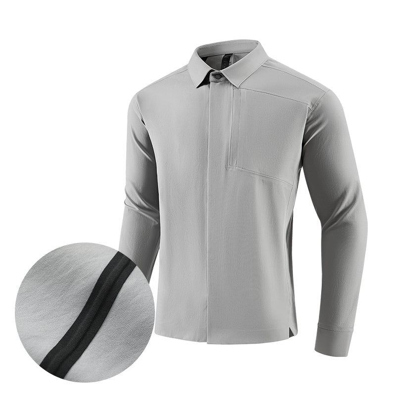 UrbanEase Breathable Polo Long Sleeve – Gray