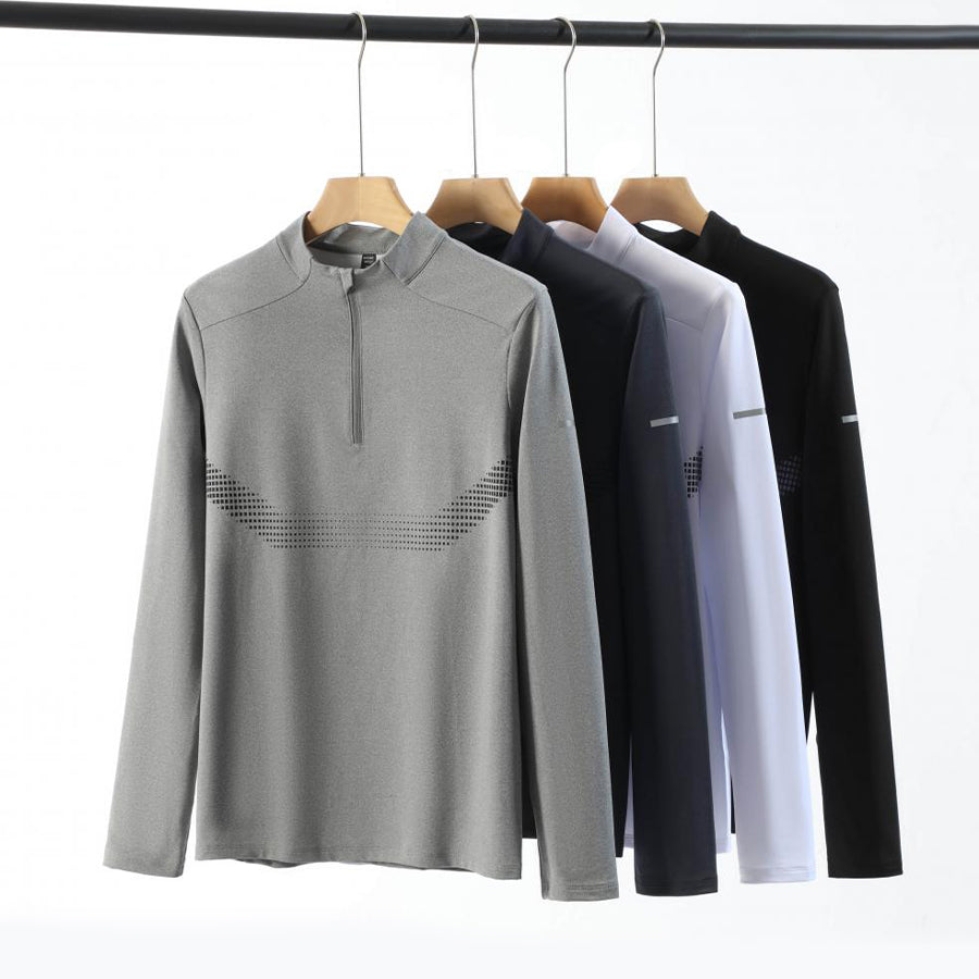 CoreAxis Athletic Stand Collar Tee – Gray