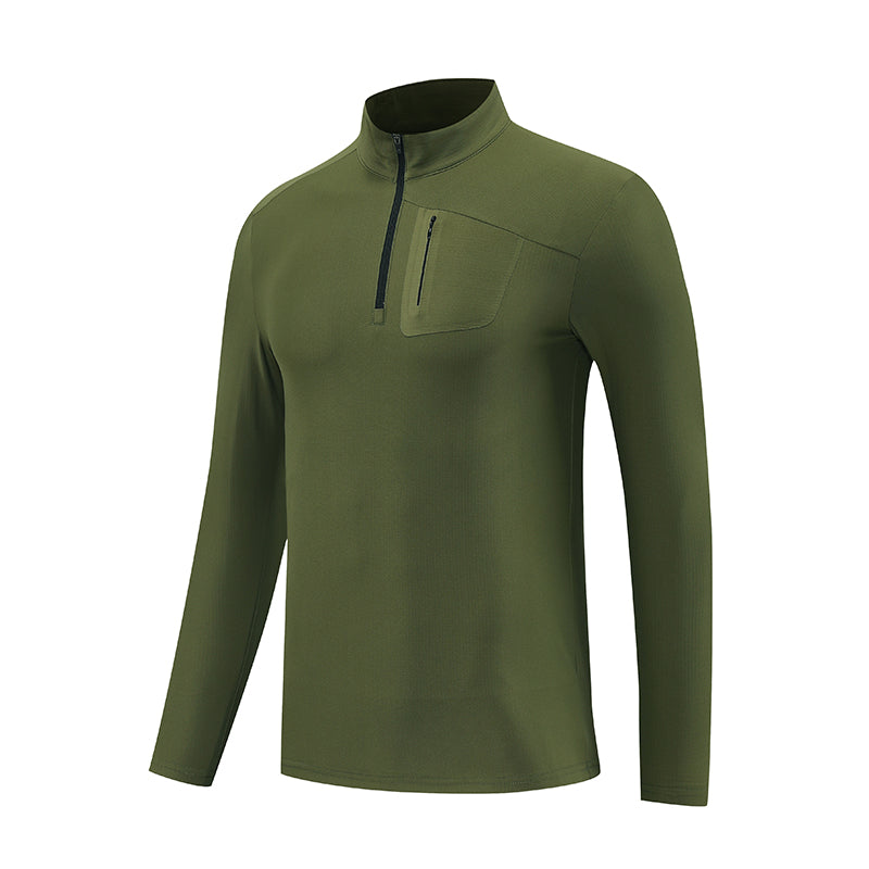 AeroFit Quick-Dry Half-Zip Training Top – Dark Blue