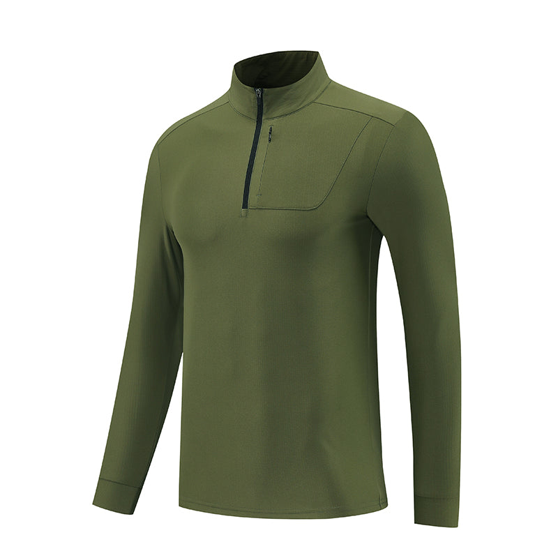 MoveLite Lightweight Half-Zip Running Top – Army Green