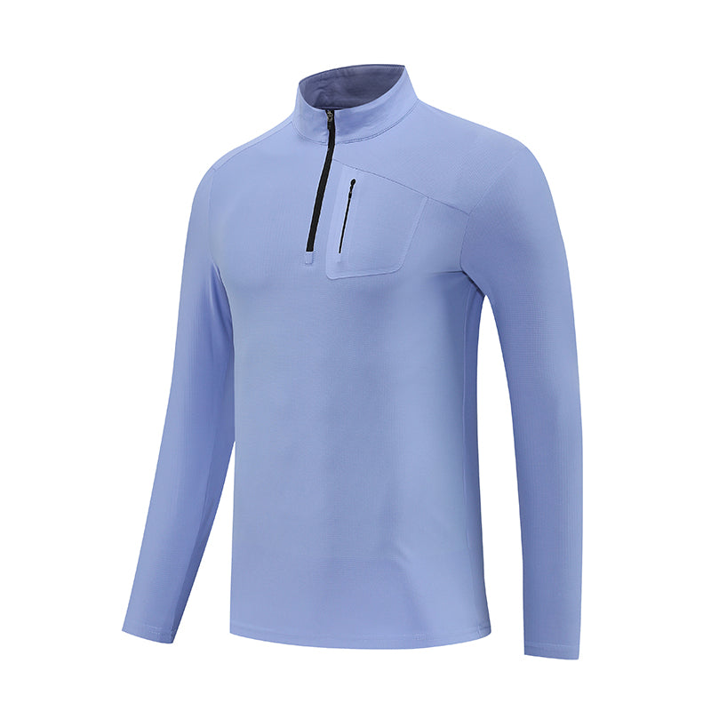 AeroFit Quick-Dry Half-Zip Training Top – Dark Blue