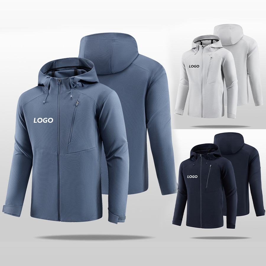Hooded Run Jacket Active Pullover Stretch Fitness Gear