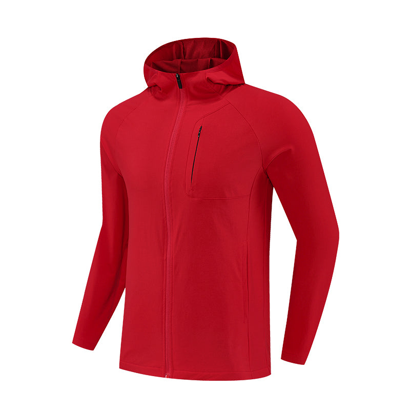 AeroPeak Windproof Hooded Jacket – Red