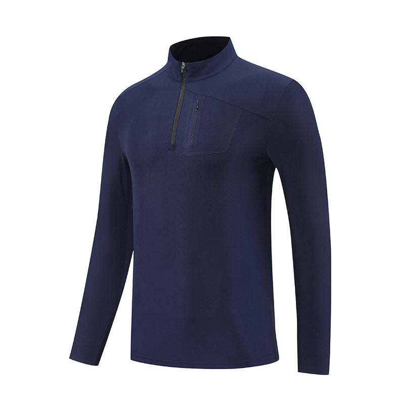 AeroFit Quick-Dry Half-Zip Training Top – Dark Blue