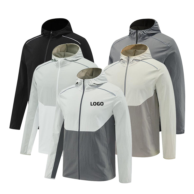 TrailShield Windproof Running Jacket – Light gray
