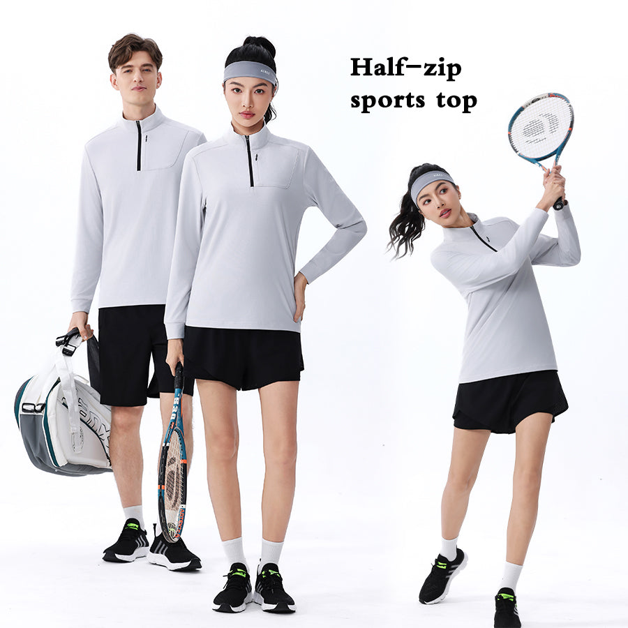 MoveLite Lightweight Half-Zip Running Top – Army Green