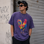 Silicone Print Graphic Tee for Urban Wear